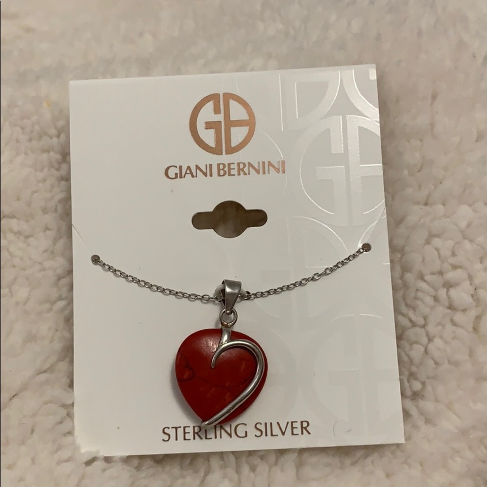 Onyx Heart 18" Pendant Necklace in Sterlin…